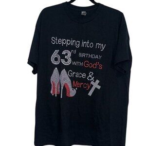 Stepping Into My 63rd Birthday Shirt With Gods Grace & Mercy Design